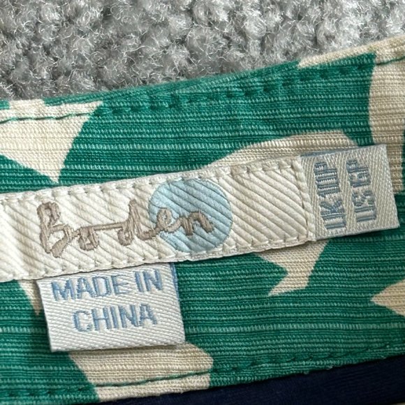 * Boden Green Cream Print Pencil Career Skirt Cotton Blend Summer US 6P - I1449 - Picture 3 of 4